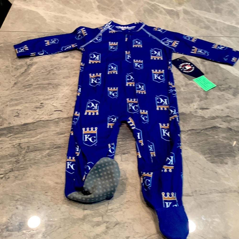 Genuine Merchandise - Kansas City Royals Baseball Zip Up Sleeper Footie Pajamas